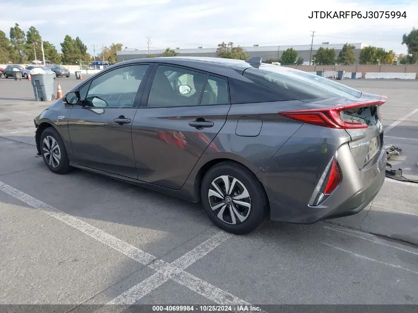 2018 Toyota Prius Prime Plus VIN: JTDKARFP6J3075994 Lot: 40699984