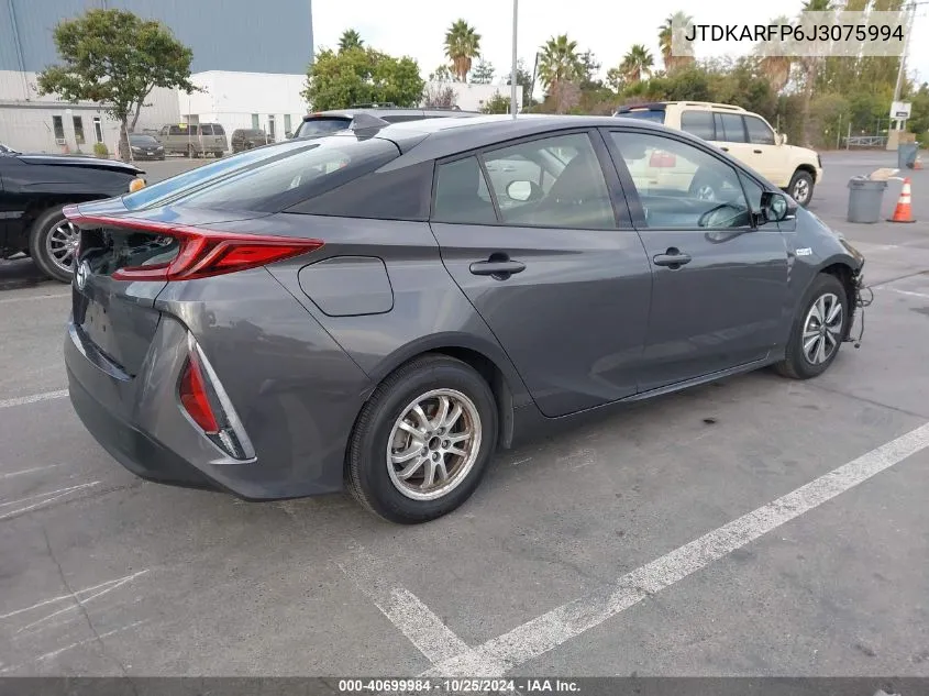 2018 Toyota Prius Prime Plus VIN: JTDKARFP6J3075994 Lot: 40699984