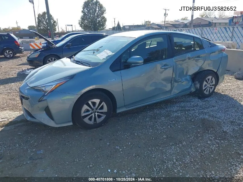 2018 Toyota Prius Two VIN: JTDKBRFU0J3582652 Lot: 40701808