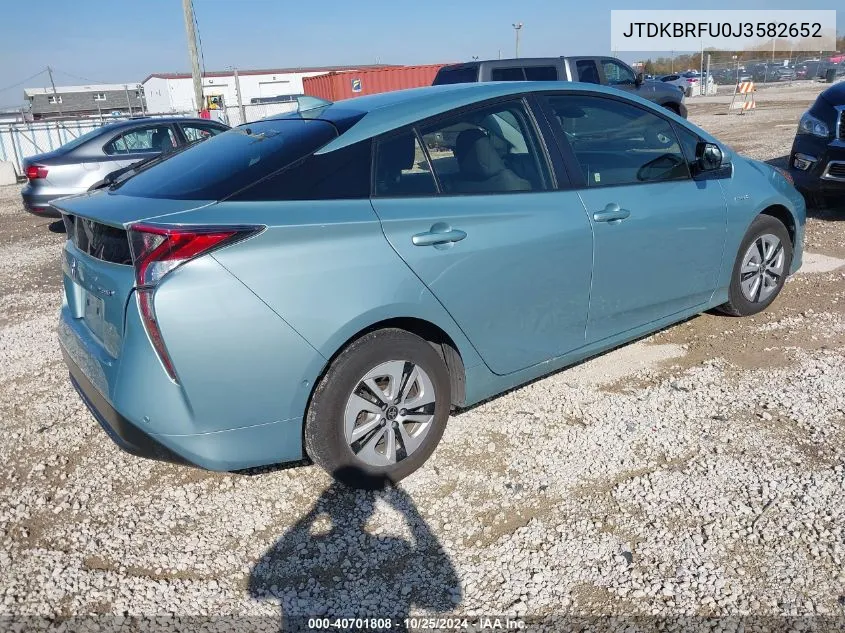 2018 Toyota Prius Two VIN: JTDKBRFU0J3582652 Lot: 40701808