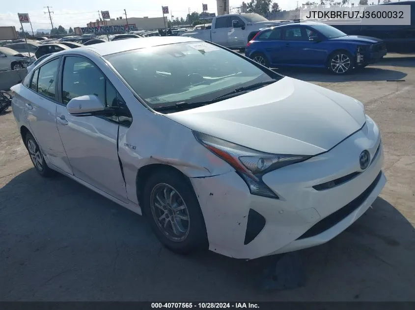 JTDKBRFU7J3600032 2018 Toyota Prius Two