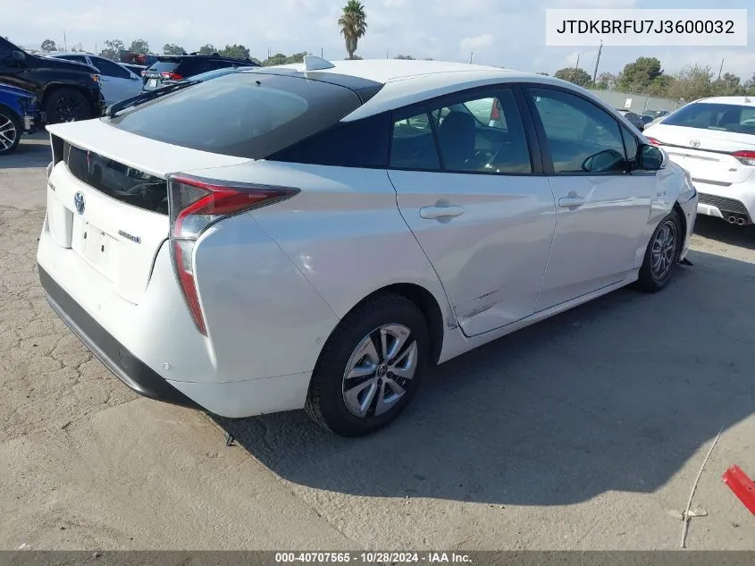 JTDKBRFU7J3600032 2018 Toyota Prius Two