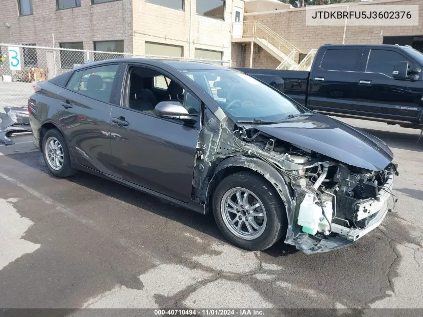 JTDKBRFU5J3602376 2018 Toyota Prius Two