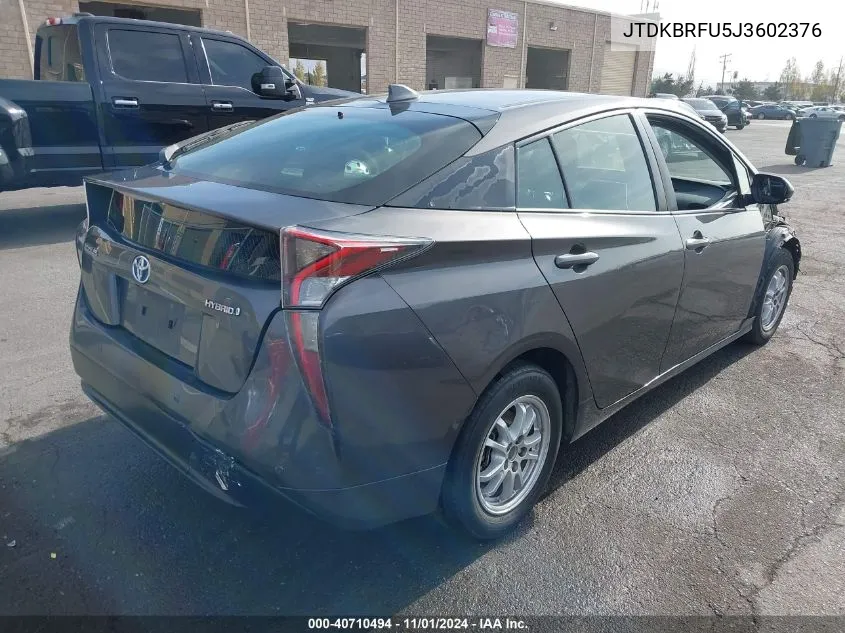 2018 Toyota Prius Two VIN: JTDKBRFU5J3602376 Lot: 40710494