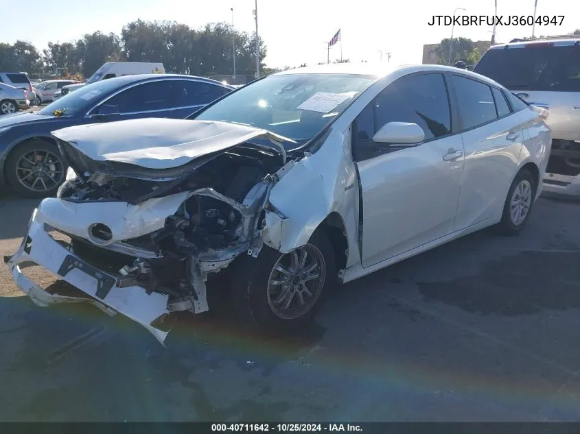 JTDKBRFUXJ3604947 2018 Toyota Prius One