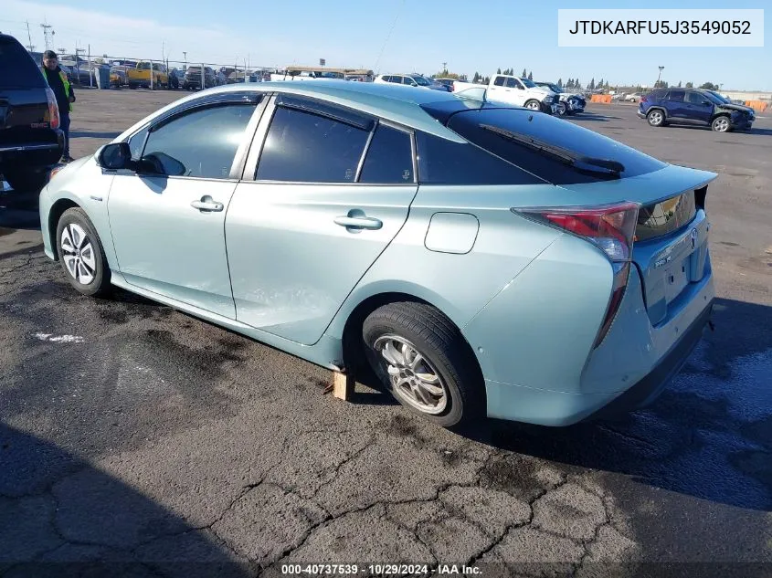 2018 Toyota Prius Three VIN: JTDKARFU5J3549052 Lot: 40737539