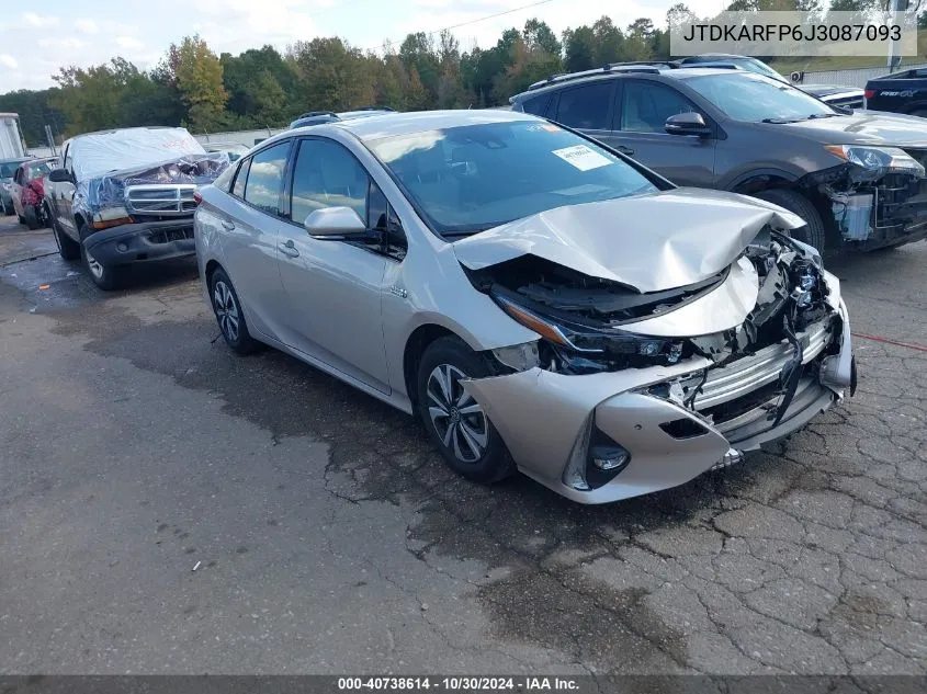 2018 Toyota Prius Prime Advanced VIN: JTDKARFP6J3087093 Lot: 40738614