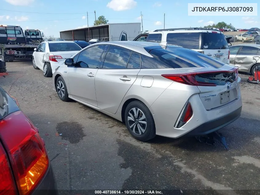 2018 Toyota Prius Prime Advanced VIN: JTDKARFP6J3087093 Lot: 40738614