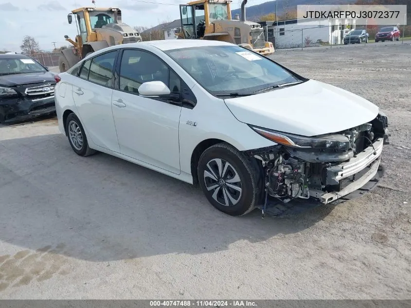 2018 Toyota Prius Prime Plus VIN: JTDKARFP0J3072377 Lot: 40747488