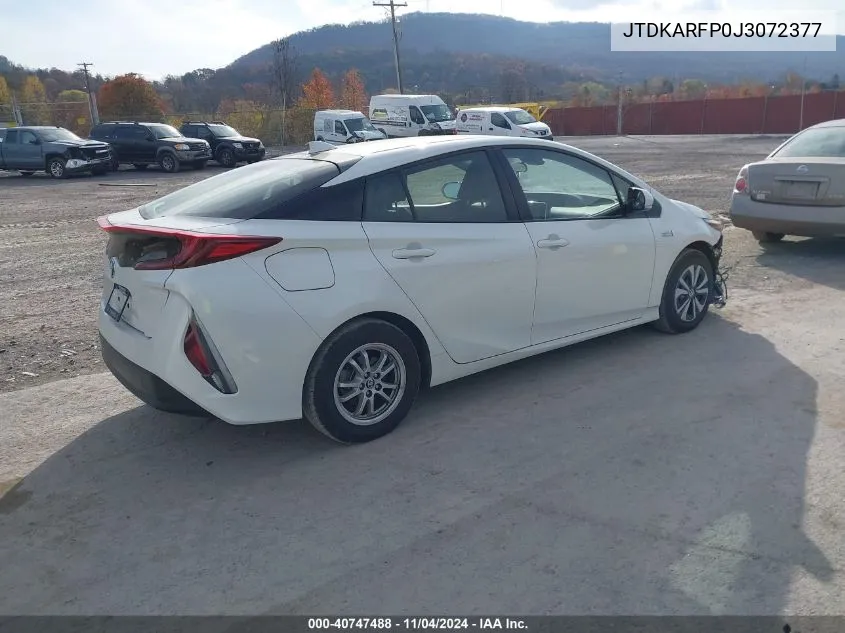 2018 Toyota Prius Prime Plus VIN: JTDKARFP0J3072377 Lot: 40747488