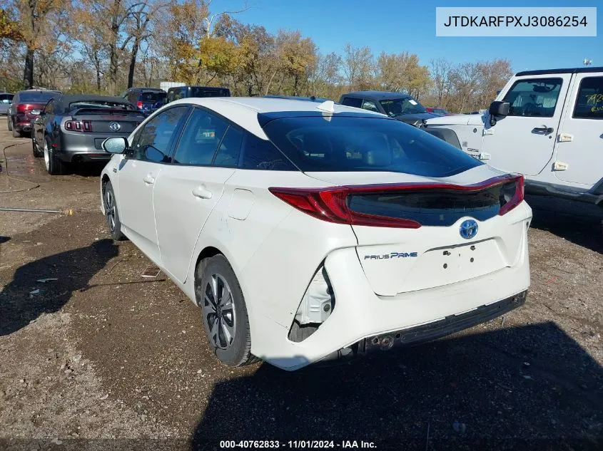 2018 Toyota Prius Prime Premium VIN: JTDKARFPXJ3086254 Lot: 40762833