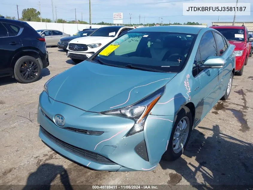 JTDKBRFU5J3581187 2018 Toyota Prius Two