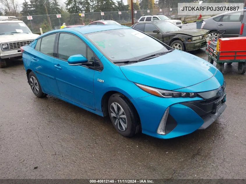 2018 Toyota Prius Prime Premium VIN: JTDKARFP0J3074887 Lot: 40812145