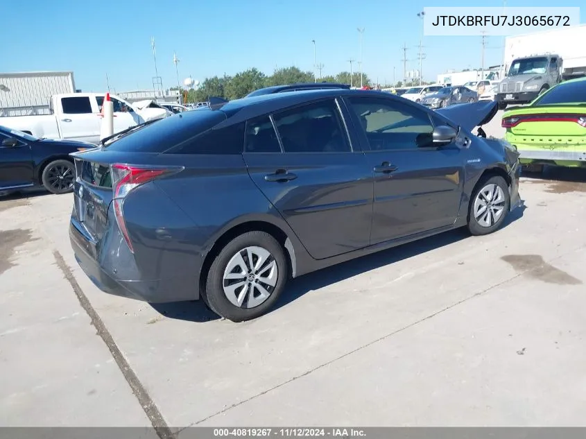 JTDKBRFU7J3065672 2018 Toyota Prius Two