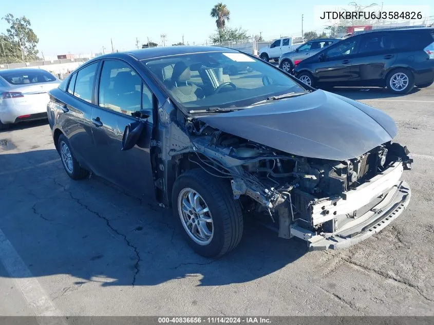 2018 Toyota Prius Two VIN: JTDKBRFU6J3584826 Lot: 40836656