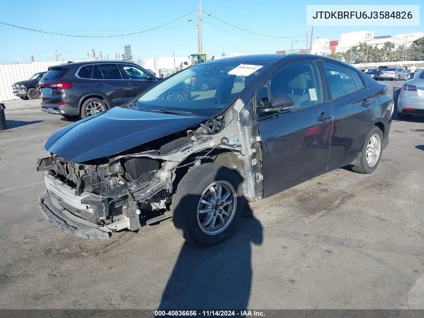 2018 Toyota Prius Two VIN: JTDKBRFU6J3584826 Lot: 40836656