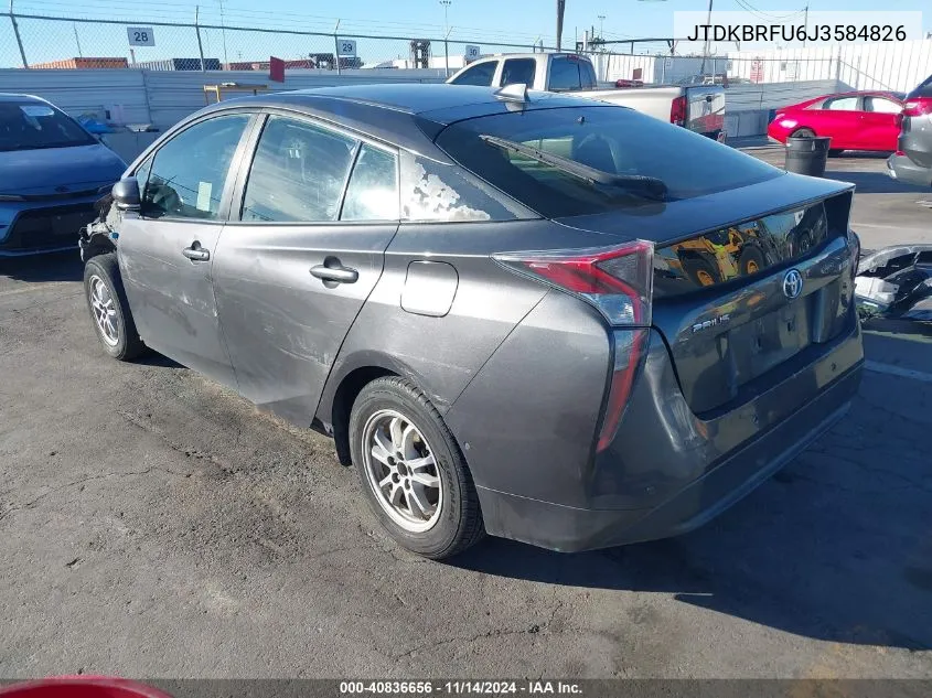 2018 Toyota Prius Two VIN: JTDKBRFU6J3584826 Lot: 40836656