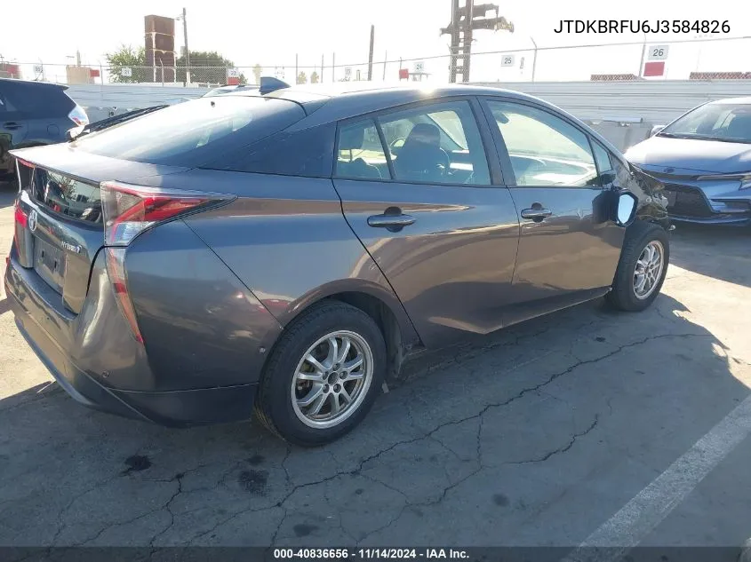 2018 Toyota Prius Two VIN: JTDKBRFU6J3584826 Lot: 40836656