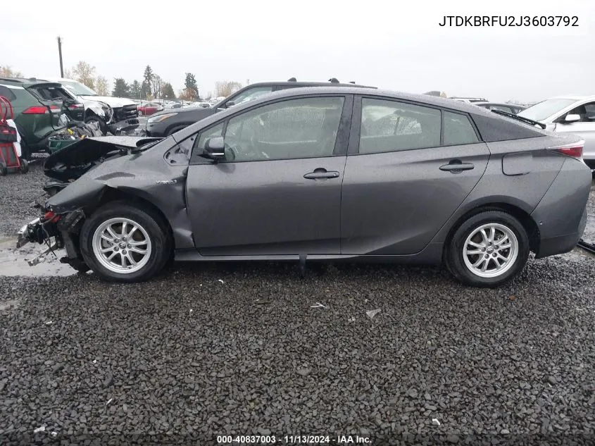 JTDKBRFU2J3603792 2018 Toyota Prius Two