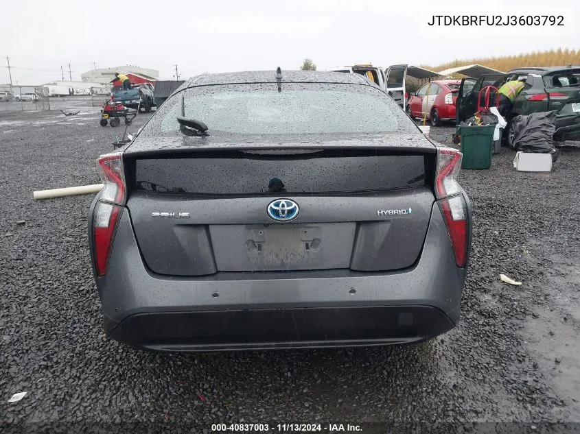 JTDKBRFU2J3603792 2018 Toyota Prius Two