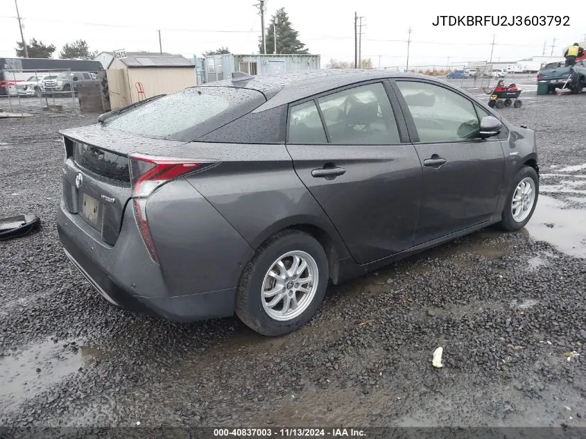 JTDKBRFU2J3603792 2018 Toyota Prius Two