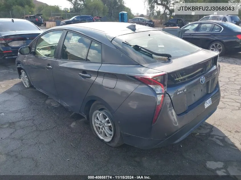 2018 Toyota Prius Two VIN: JTDKBRFU2J3068043 Lot: 40858774