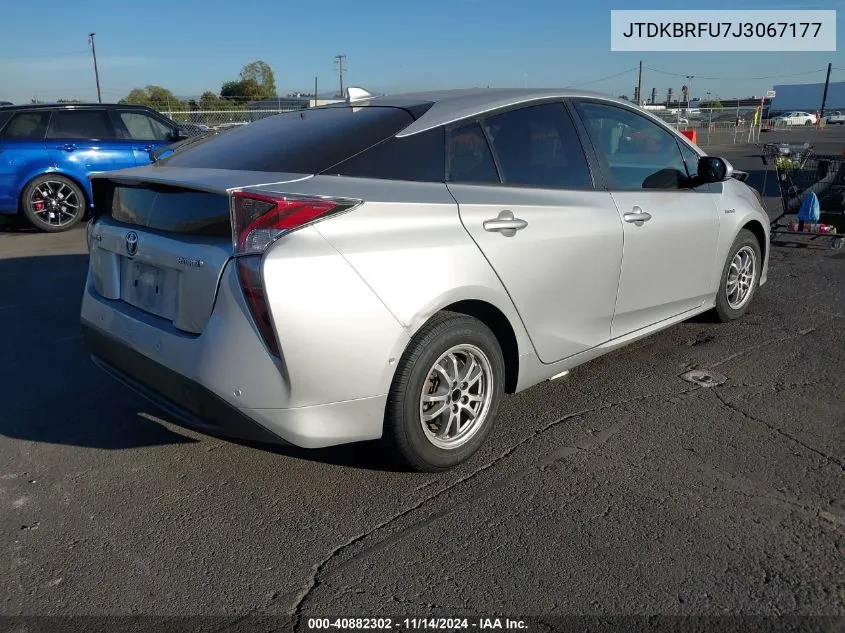 2018 Toyota Prius Two VIN: JTDKBRFU7J3067177 Lot: 40882302