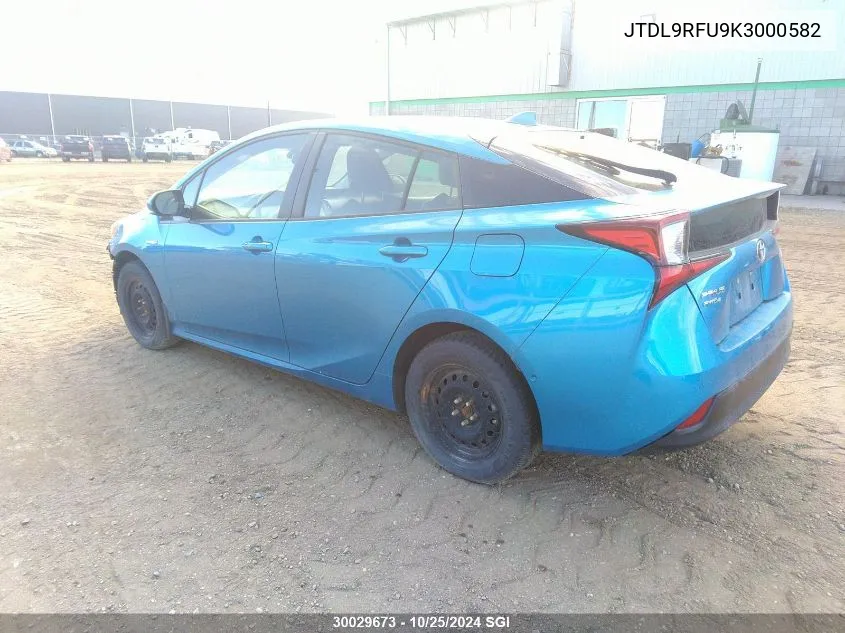 2019 Toyota Prius VIN: JTDL9RFU9K3000582 Lot: 30029673