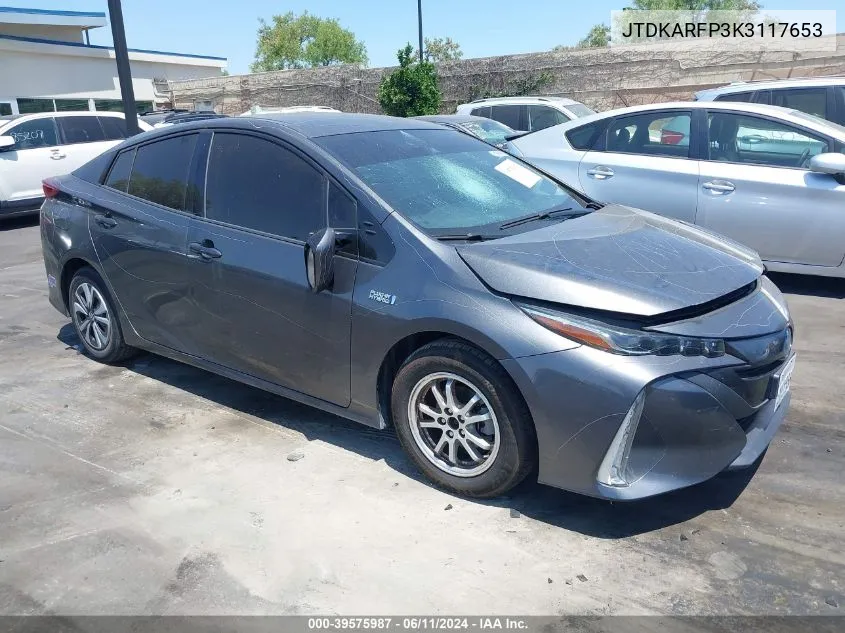 2019 Toyota Prius Prime Premium VIN: JTDKARFP3K3117653 Lot: 39575987