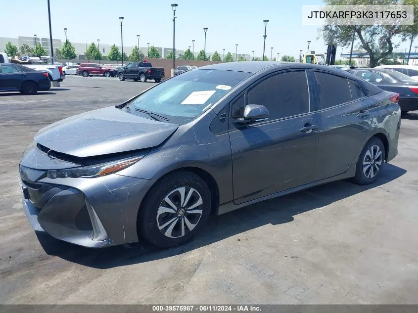 2019 Toyota Prius Prime Premium VIN: JTDKARFP3K3117653 Lot: 39575987