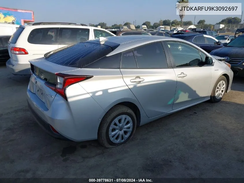 JTDKARFU9K3092697 2019 Toyota Prius Le