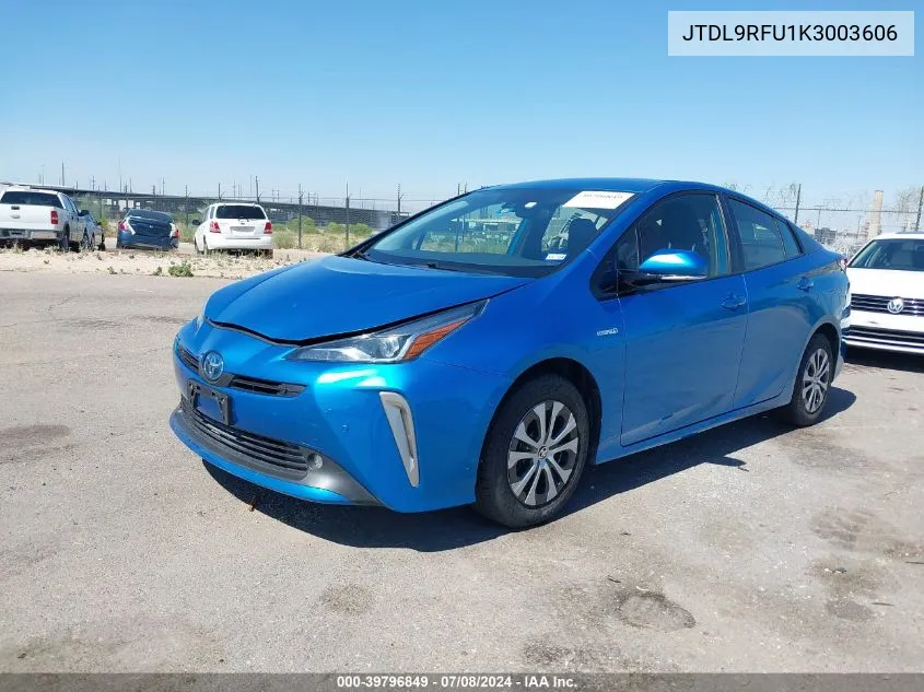 JTDL9RFU1K3003606 2019 Toyota Prius Le