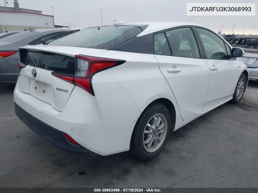 2019 Toyota Prius Le VIN: JTDKARFU3K3068993 Lot: 39903499