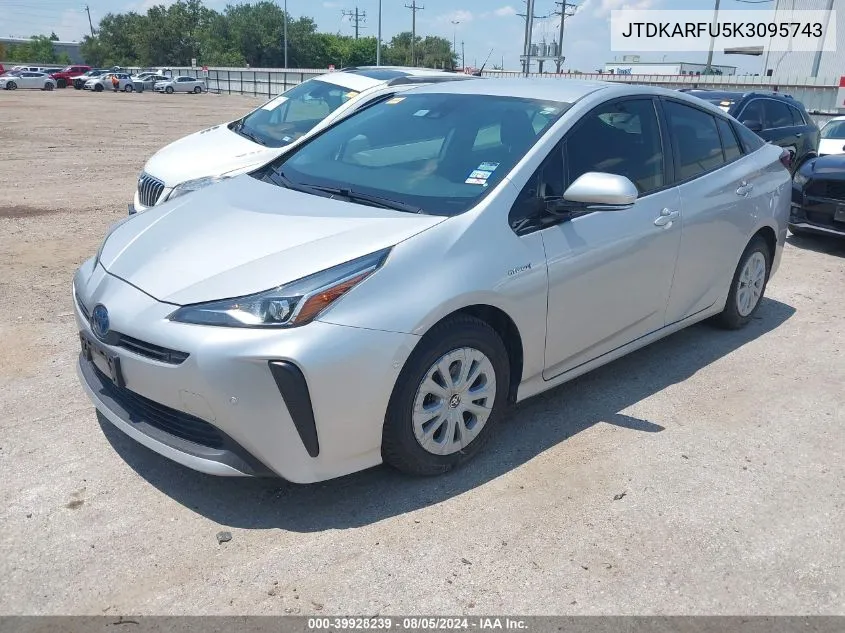 2019 Toyota Prius Le VIN: JTDKARFU5K3095743 Lot: 39928239