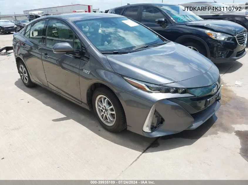 JTDKARFP4K3110792 2019 Toyota Prius Prime Plus