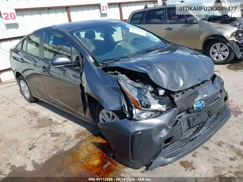 2019 Toyota Prius Le VIN: JTDKARFU2K3089477 Lot: 40112688