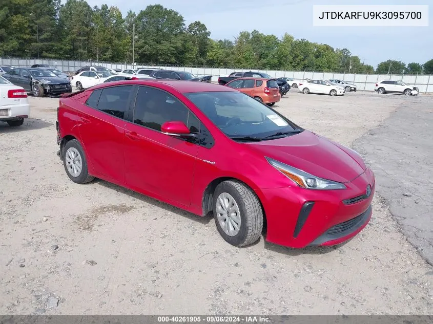 2019 Toyota Prius Le VIN: JTDKARFU9K3095700 Lot: 40261905