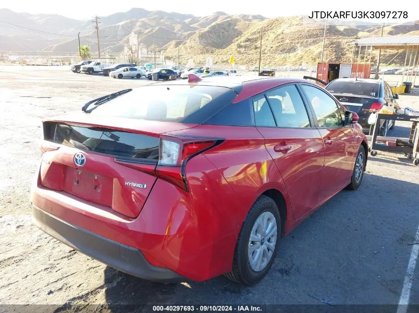 JTDKARFU3K3097278 2019 Toyota Prius Le