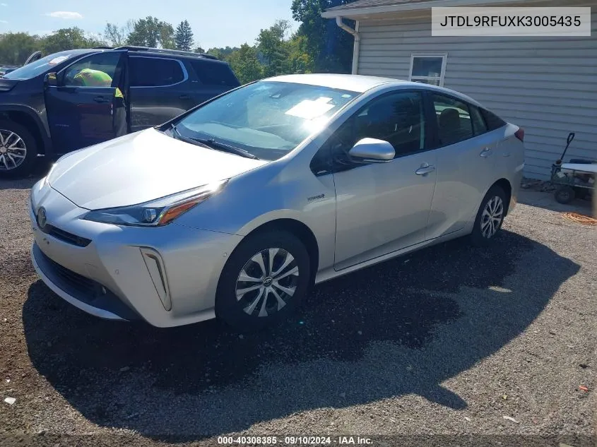 2019 Toyota Prius Le VIN: JTDL9RFUXK3005435 Lot: 40308385