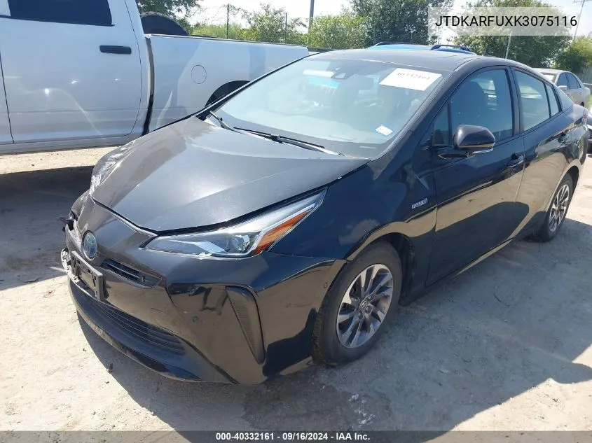 2019 Toyota Prius VIN: JTDKARFUXK3075116 Lot: 40332161