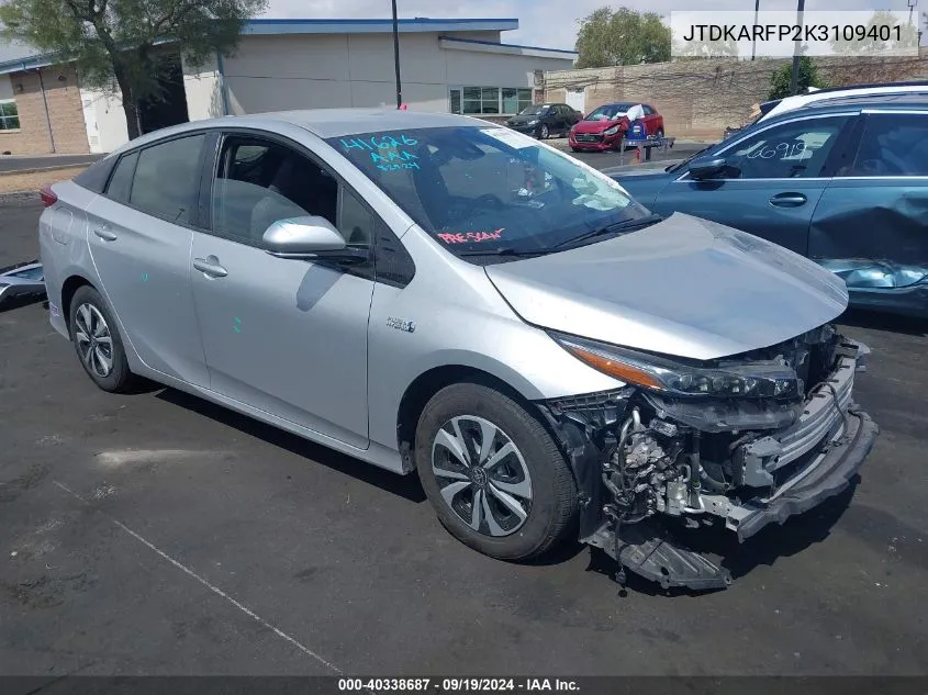 2019 Toyota Prius Prime Plus VIN: JTDKARFP2K3109401 Lot: 40338687