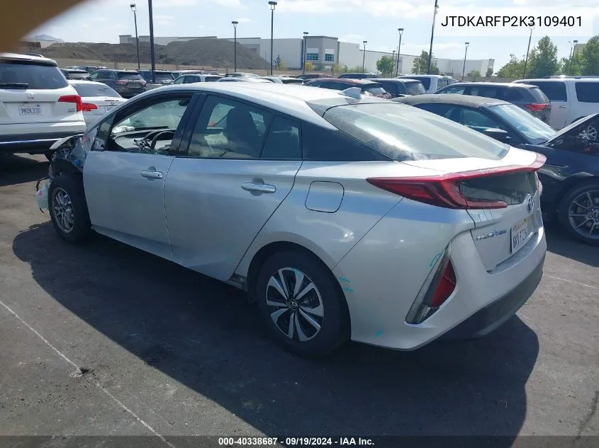 2019 Toyota Prius Prime Plus VIN: JTDKARFP2K3109401 Lot: 40338687