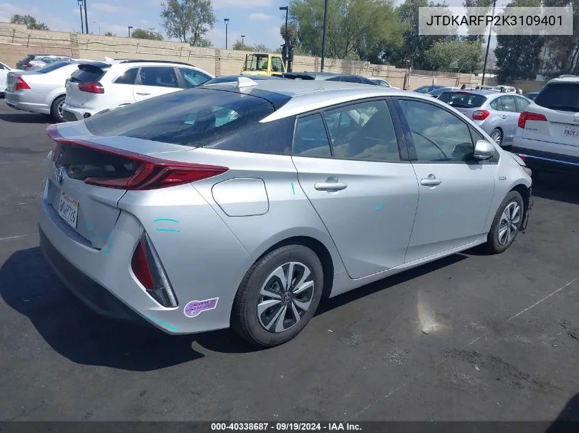 2019 Toyota Prius Prime Plus VIN: JTDKARFP2K3109401 Lot: 40338687