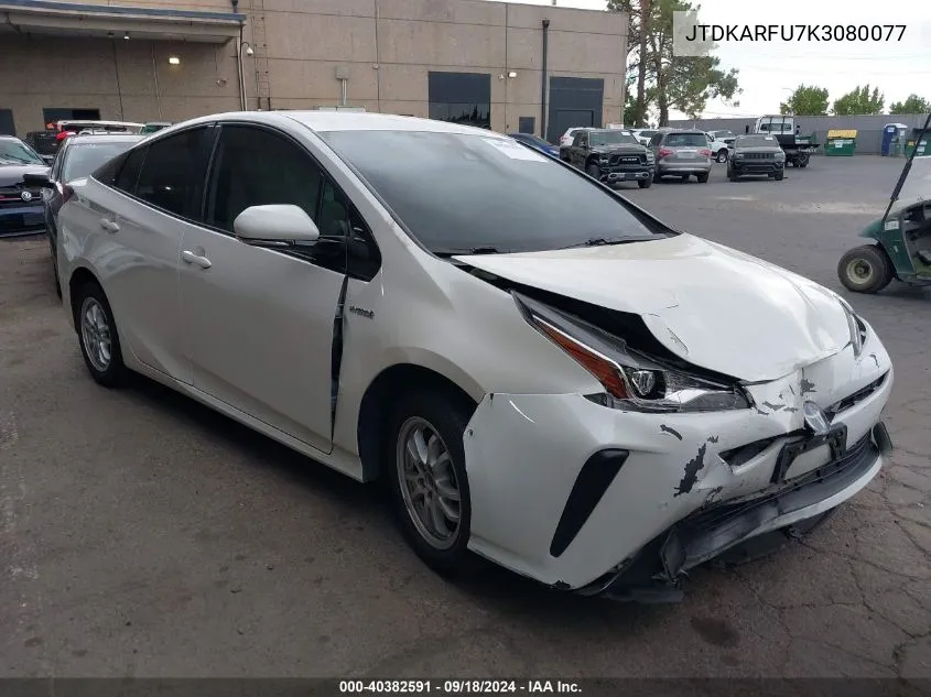 2019 Toyota Prius Le VIN: JTDKARFU7K3080077 Lot: 40382591