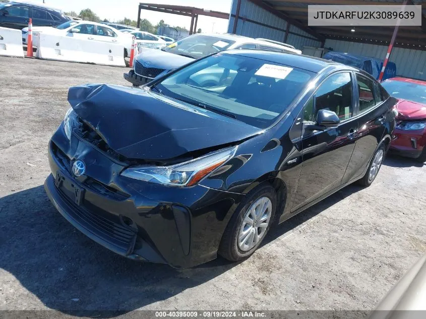 2019 Toyota Prius L Eco VIN: JTDKARFU2K3089639 Lot: 40395009