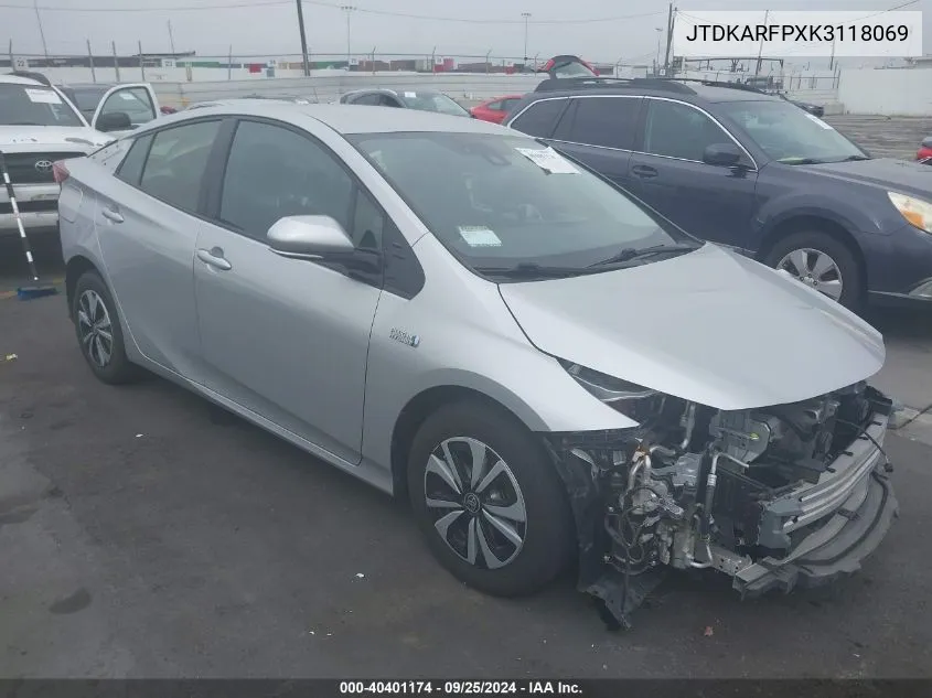 2019 Toyota Prius Prime Plus VIN: JTDKARFPXK3118069 Lot: 40401174