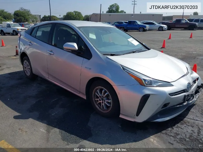 2019 Toyota Prius Le VIN: JTDKARFU2K3070203 Lot: 40423802