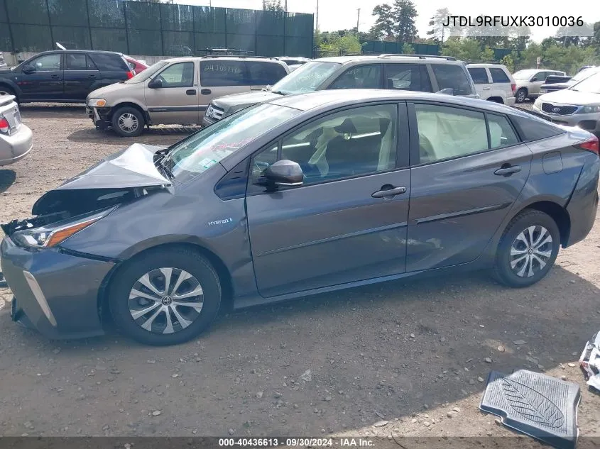 JTDL9RFUXK3010036 2019 Toyota Prius Le