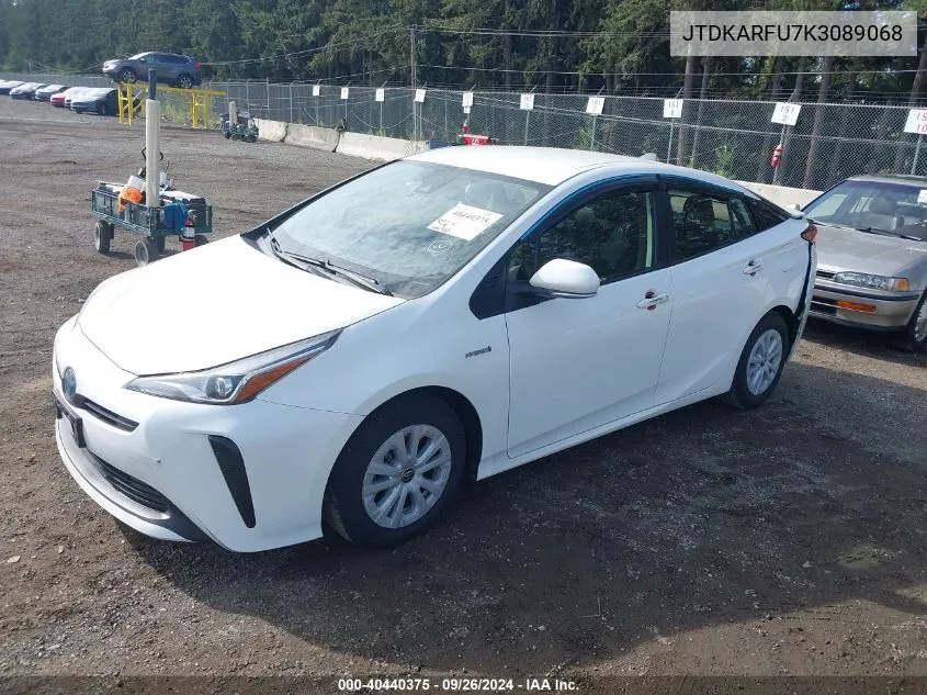 JTDKARFU7K3089068 2019 Toyota Prius L Eco