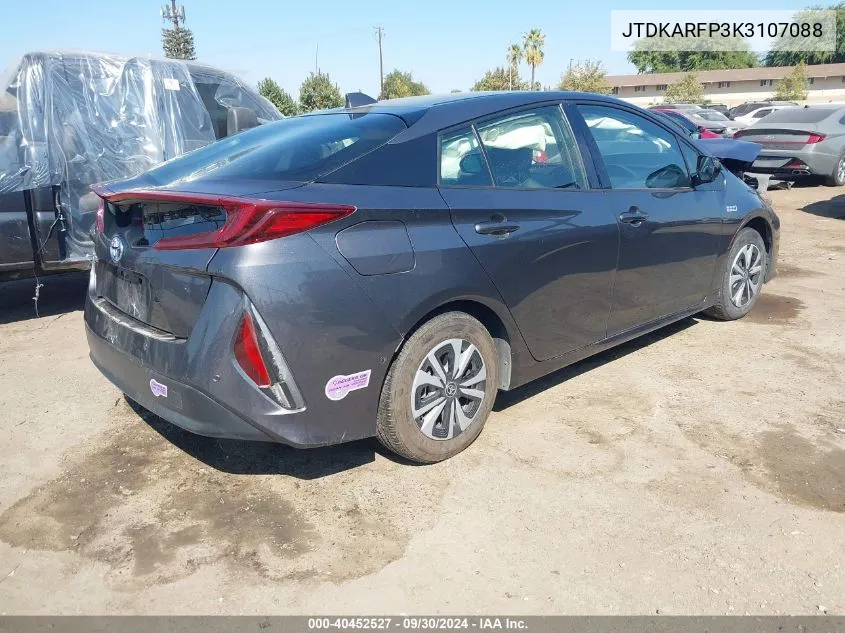 2019 Toyota Prius Prime VIN: JTDKARFP3K3107088 Lot: 40452527